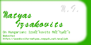 matyas izsakovits business card